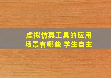 虚拟仿真工具的应用场景有哪些 学生自主